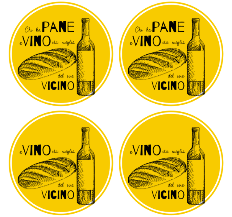 Wine bottle and bread personalizirani podstavki - TenStickers
