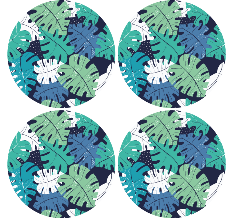 Tropical leaf emblem podstavki s teksturnim učinkom - TenStickers