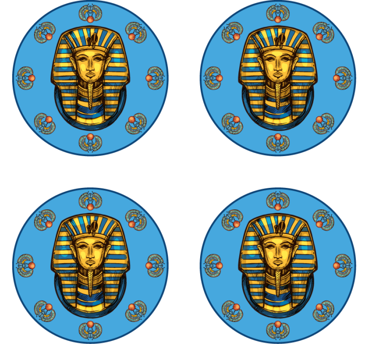 Egyptian pharaoh portrait geeky podstavek za kozarce - TenStickers