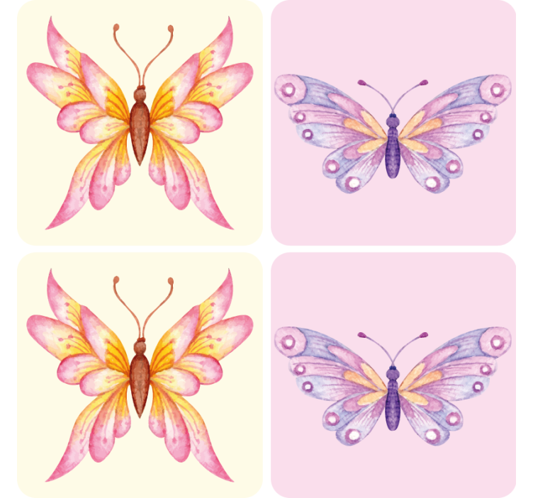 Vibrant butterfly motifs geeky podstavek za kozarce - TenStickers