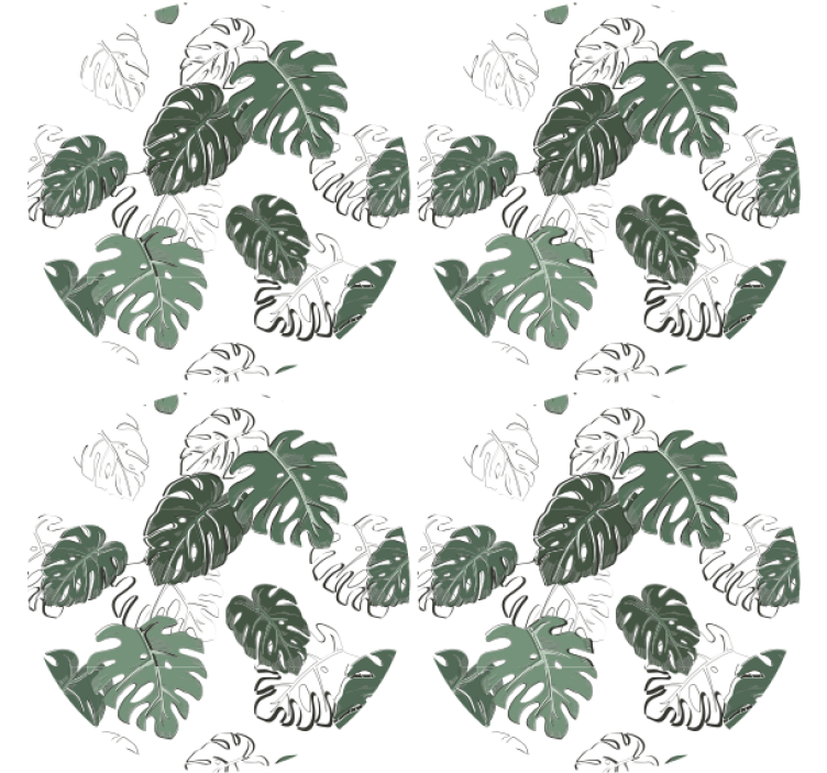 Leaf print motif podstavki s teksturnim učinkom - TenStickers