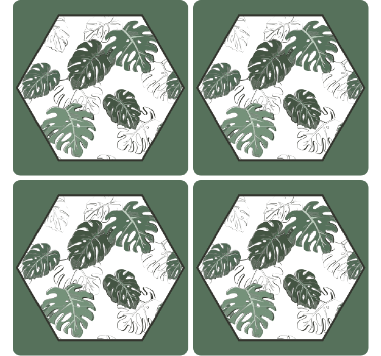 Hexagonal leaf pattern podstavki s teksturnim učinkom - TenStickers