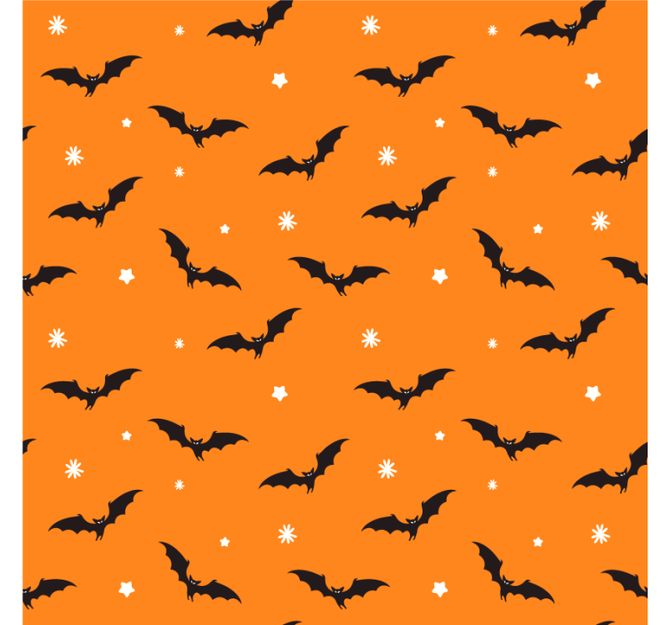 Bat patterned orange surface halloween podstavek za kozarce - TenStickers