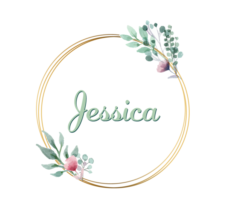 Floral name personalization personalizirani podstavki - TenStickers