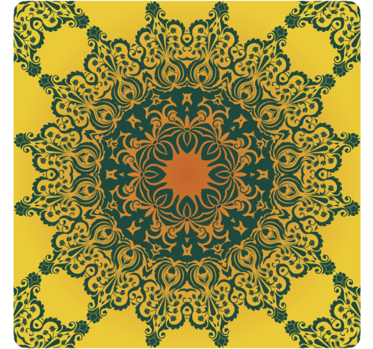 Ornate yellow pattern podstavki s teksturnim učinkom - TenStickers