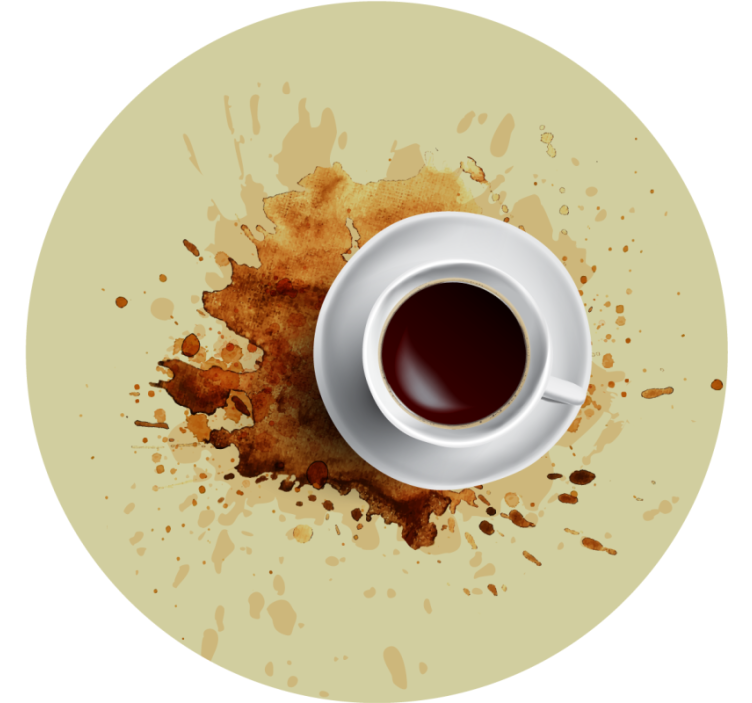 Kava koncept belo tapeta moderno podmetač - TenStickers