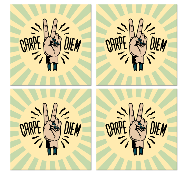 Peace hand symbol podstavek za kozarce s citati - TenStickers