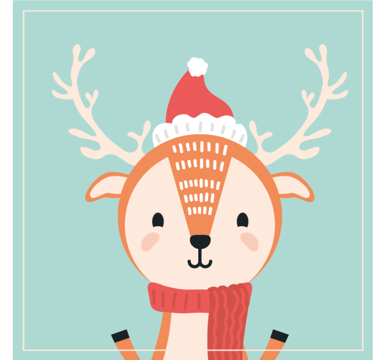 Festive reindeer character božični podstavki za kozarce - TenStickers