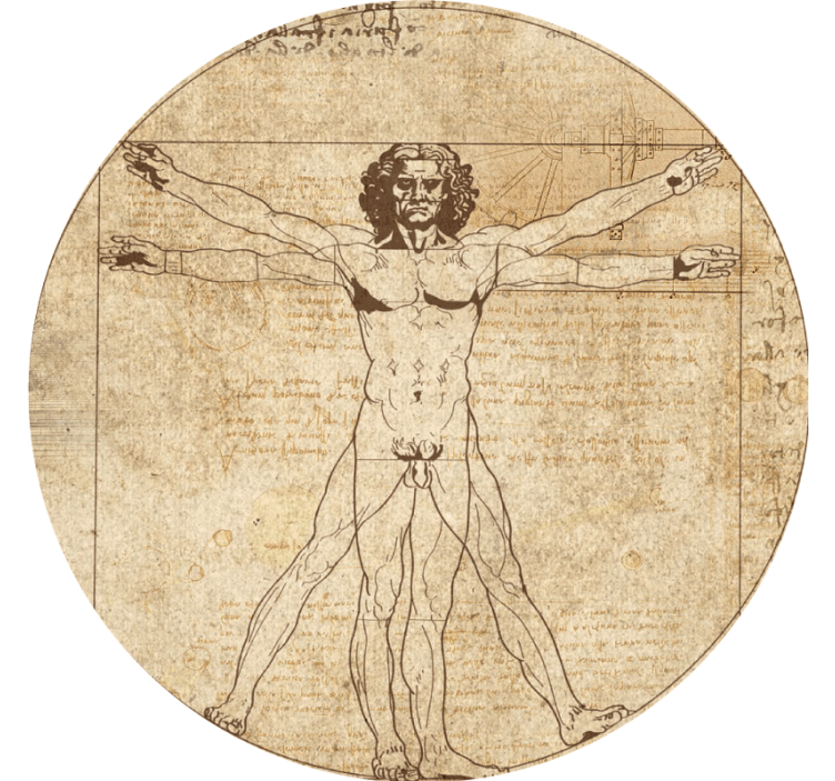 Leonardo da vinci art vintage podstavek - TenStickers