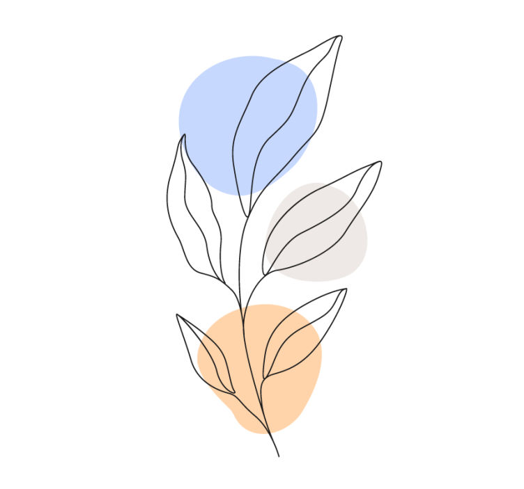 Abstract botanical line art podstavki za kozarce - TenStickers
