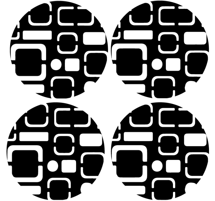 Geometric black motifs podstavki s teksturnim učinkom - TenStickers