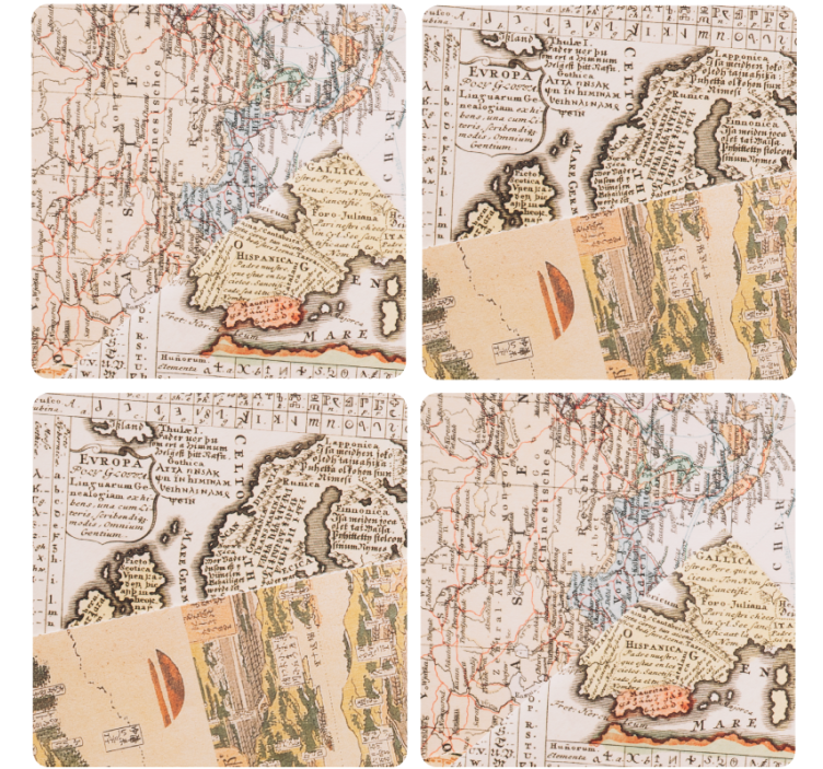 Vintage map coasters podstavke za kozarce vintage - TenStickers