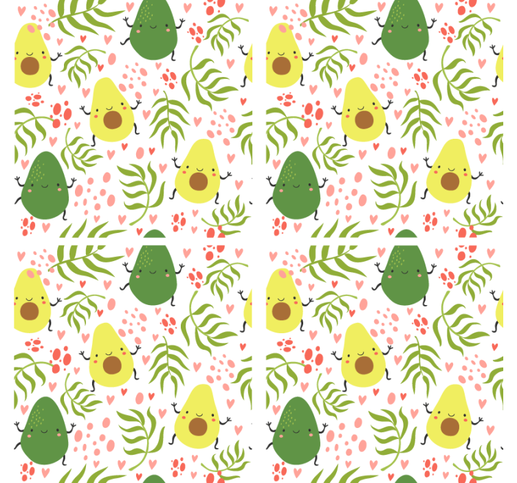 Cute avocado pattern podstavek za kozarce - TenStickers