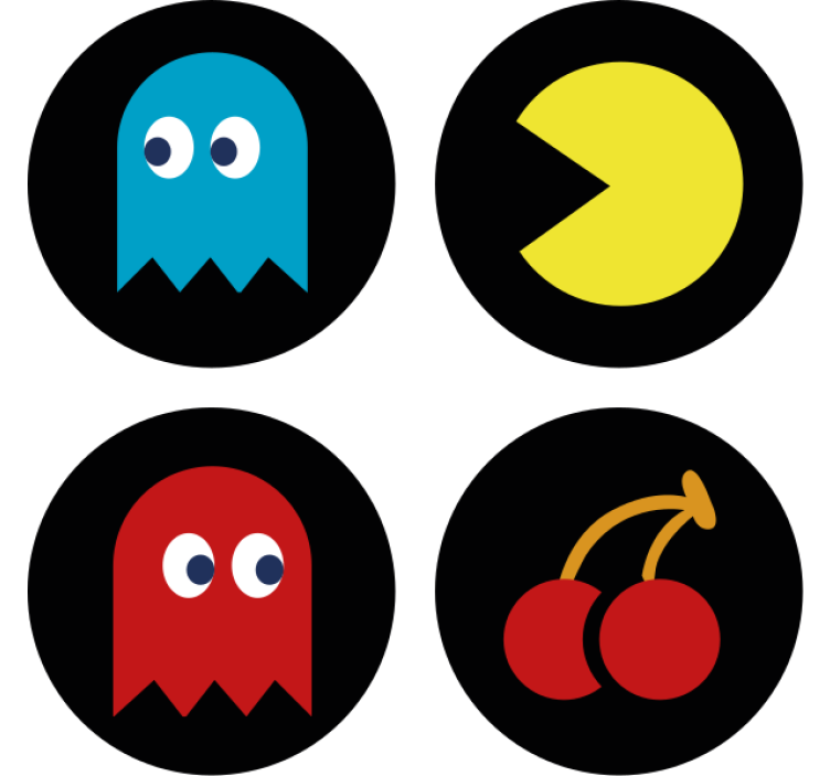 Colorful retro icons podstavek za kozarce geeky - TenStickers
