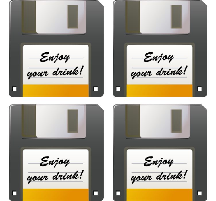 Floppy disk drink reminder podstavki s teksturo - TenStickers