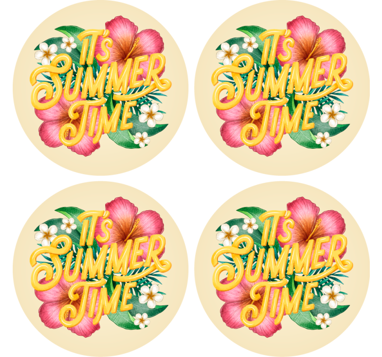 Floral summer quote podstavek za kozarce s citati - TenStickers