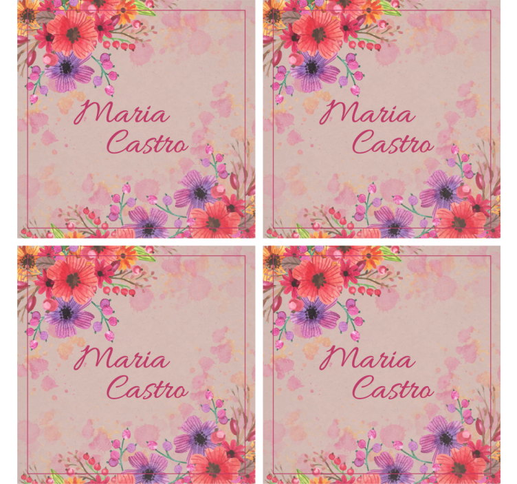 Floral personalised enhancements personalizirani podstavki - TenStickers