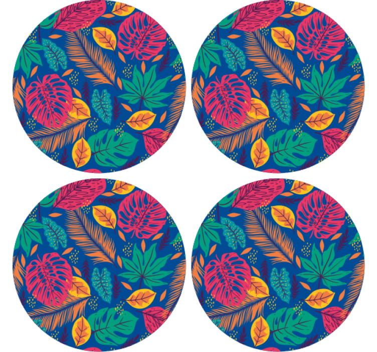 Tropical leaf print podstavki s teksturnim učinkom - TenStickers