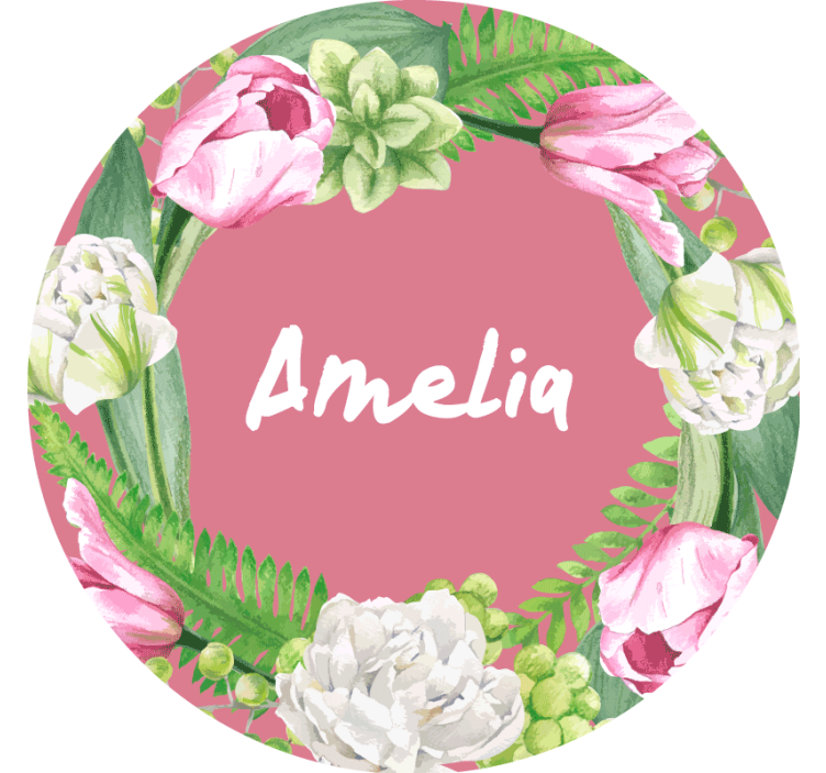 Floral pink wreath personalizirani podstavki za kozarce - TenStickers