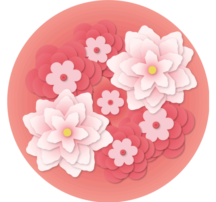 Layered floral arrangement podstavek za kozarce geeky - TenStickers