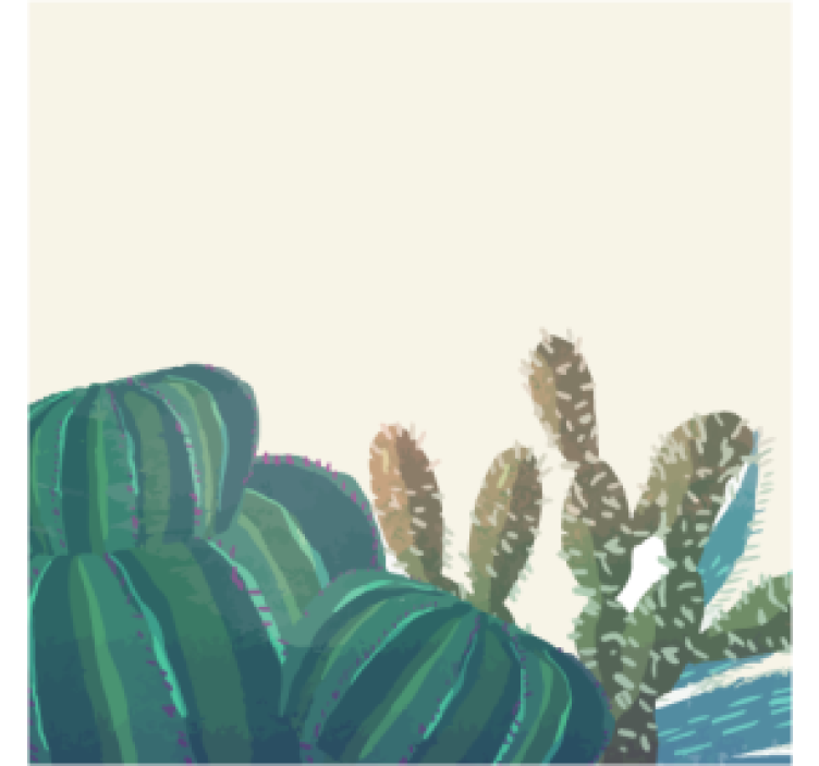 Cacti arrangement with texture in podstavki s teksturo - TenStickers