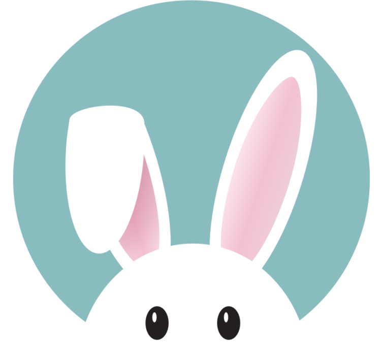 Cute bunny face geeky podstavek za kozarce - TenStickers