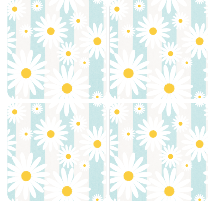 Daisy floral motif podstavek za kozarce geeky - TenStickers