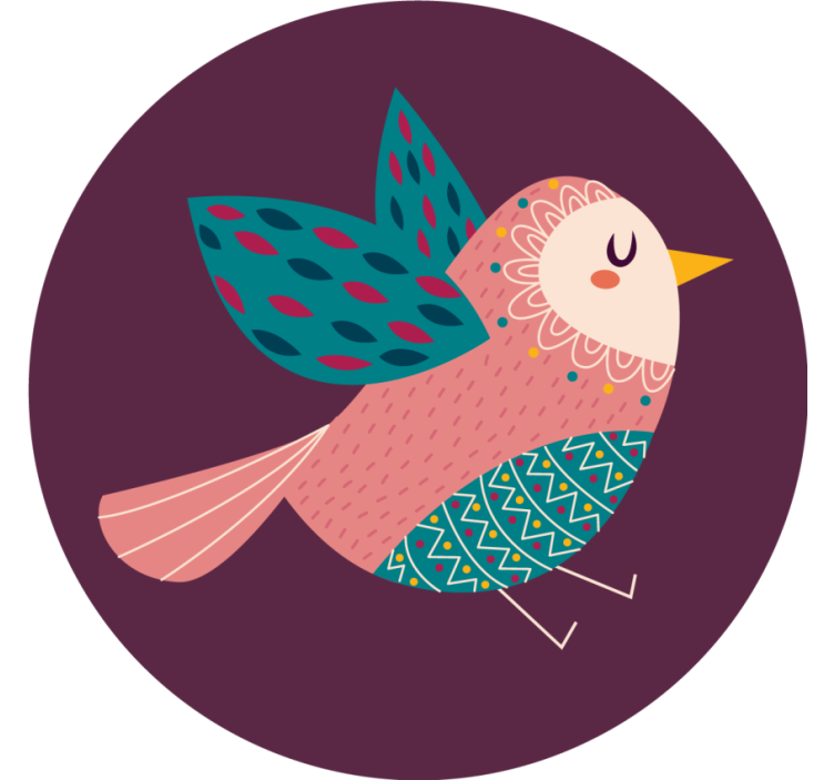 Whimsical bird character podstavek za kozarce - TenStickers