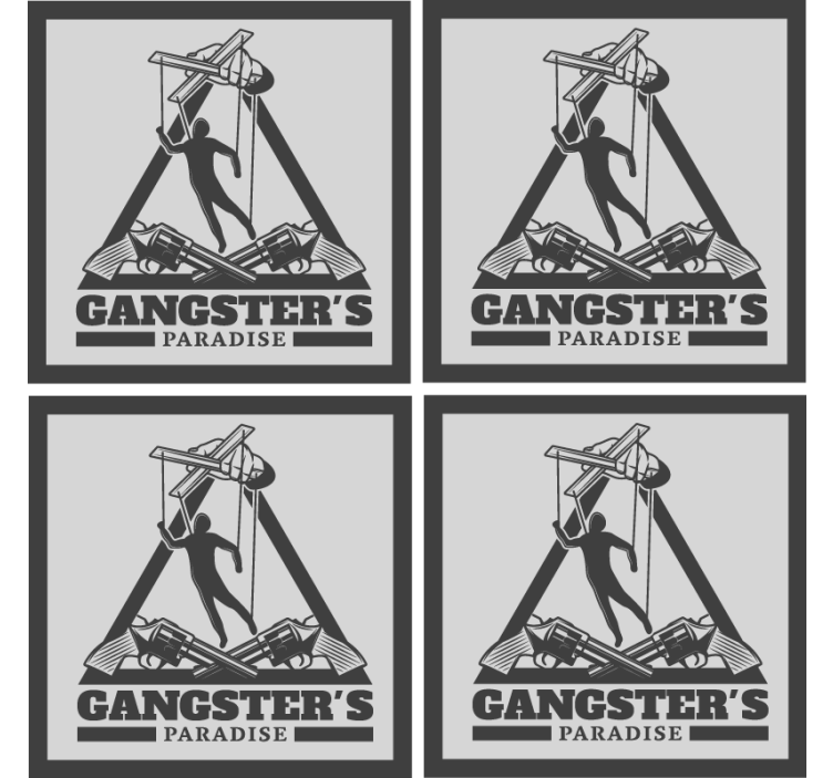 Gangster's themed illustration podstavek za kozarce - TenStickers