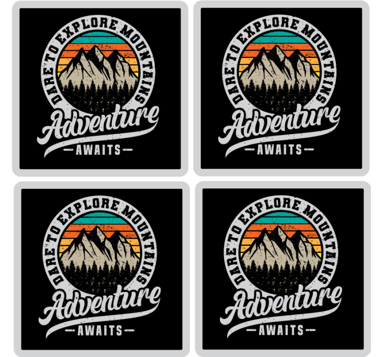 Explore mountains adventure podstavek za kozarce - TenStickers
