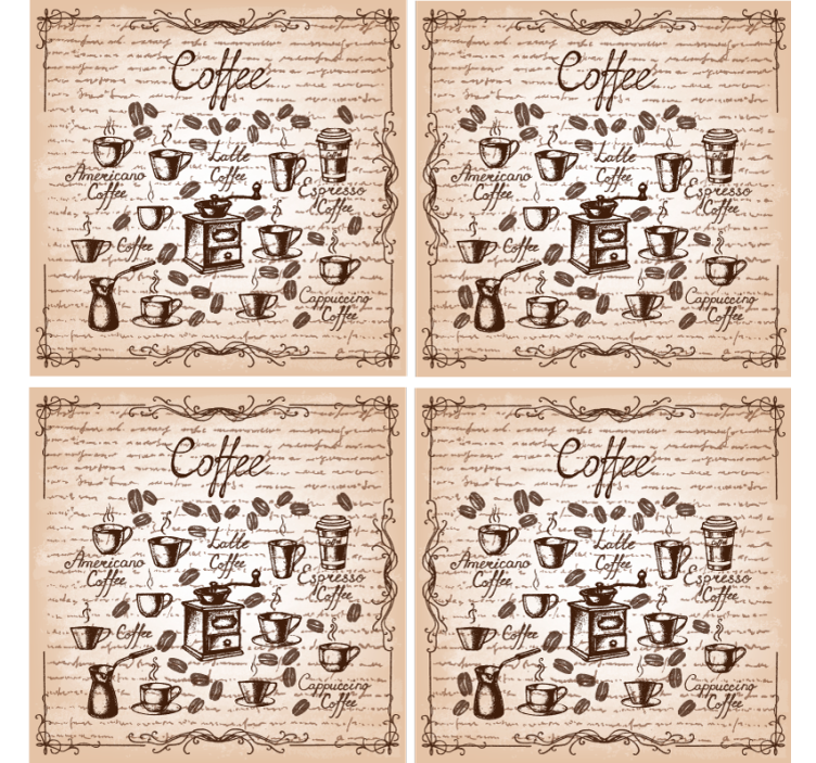 Coffee types illustration personalizirani podstavki - TenStickers