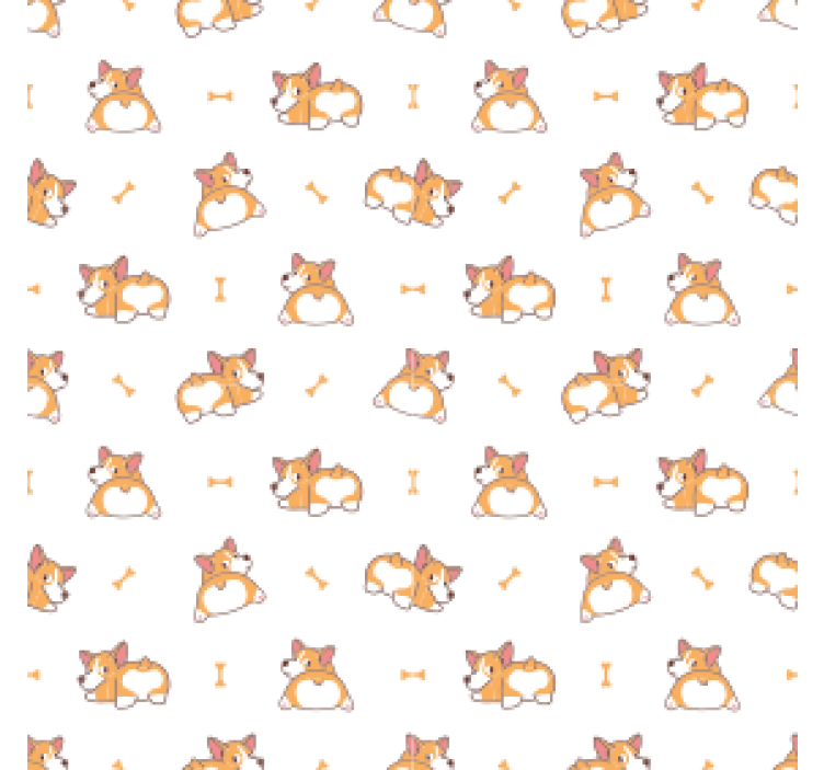 Playful corgi pattern geeky podstavek za kozarce - TenStickers