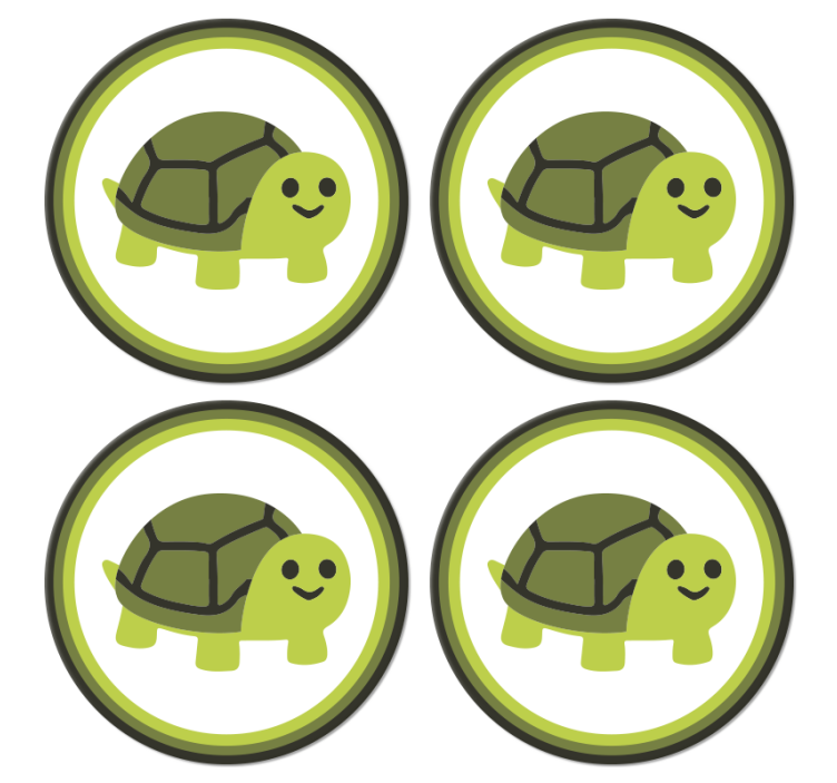Smiling turtle graphic geekovski podstavek za kozarce - TenStickers