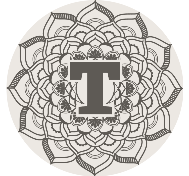 Floral monogram decoration podstavek za kozarce - TenStickers