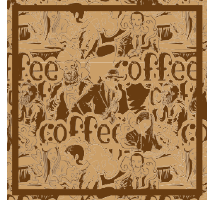 Vintage coffee characters podstavki z teksturo - TenStickers