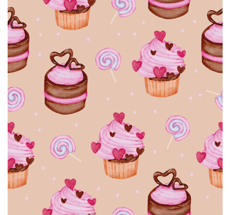 Sweet cupcake pattern personalizirani podstavki - TenStickers