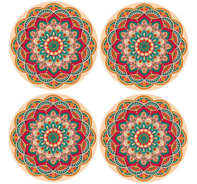 Mandala patterned round shape sodobni podstavki za kozarce - TenStickers