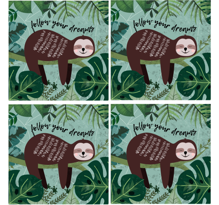 Sloth inspirational quote podstavek za kozarce - TenStickers