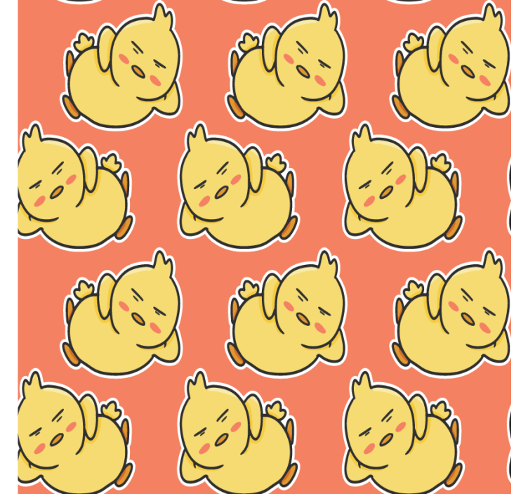 Charming yellow chicks pattern podstavek za kozarce - TenStickers