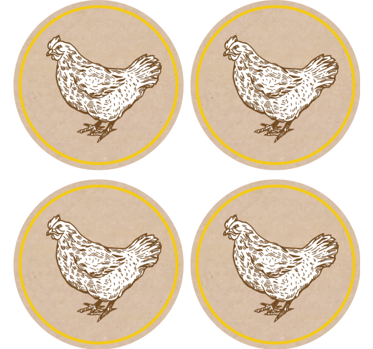 Charming chicken motif podstavki za kozarce vintage - TenStickers