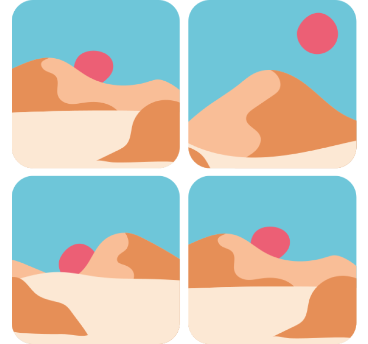 Stylized desert landscape podstavki za kozarce moderne - TenStickers