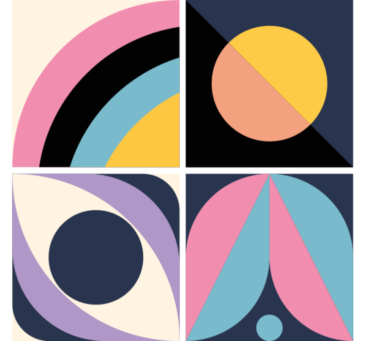 Geometric color blocks podstavki za kozarce sodobni - TenStickers