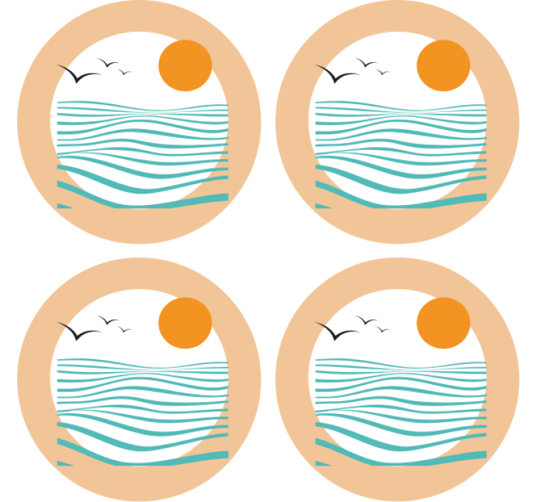 Wave pattern sunset sodobni podstavki za kozarce - TenStickers