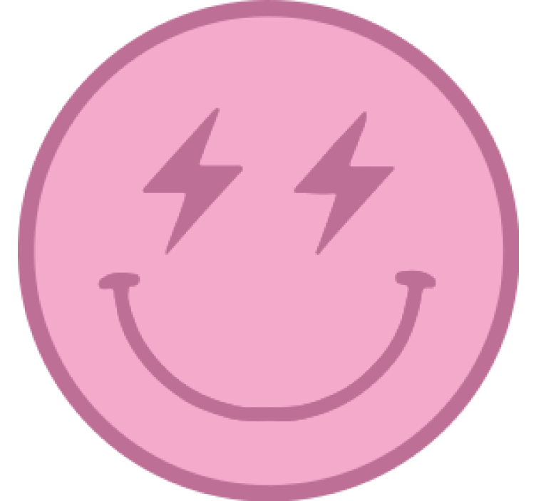 Playful pink smiley emblem geeky podstavek za kozarce - TenStickers