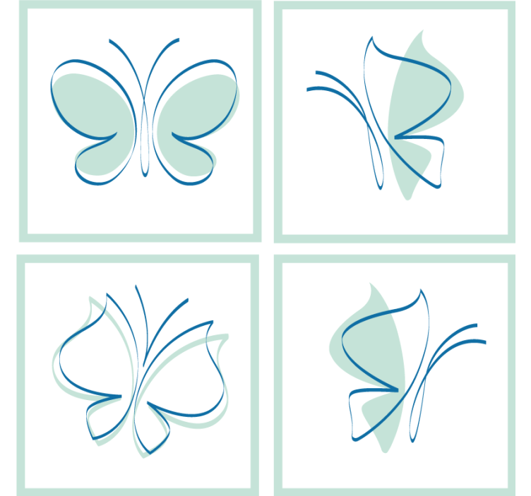 Elegant butterfly patterns podstavki z teksturo - TenStickers