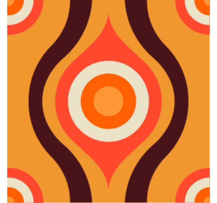 Retro circular pattern geeky podstavek za kozarce - TenStickers