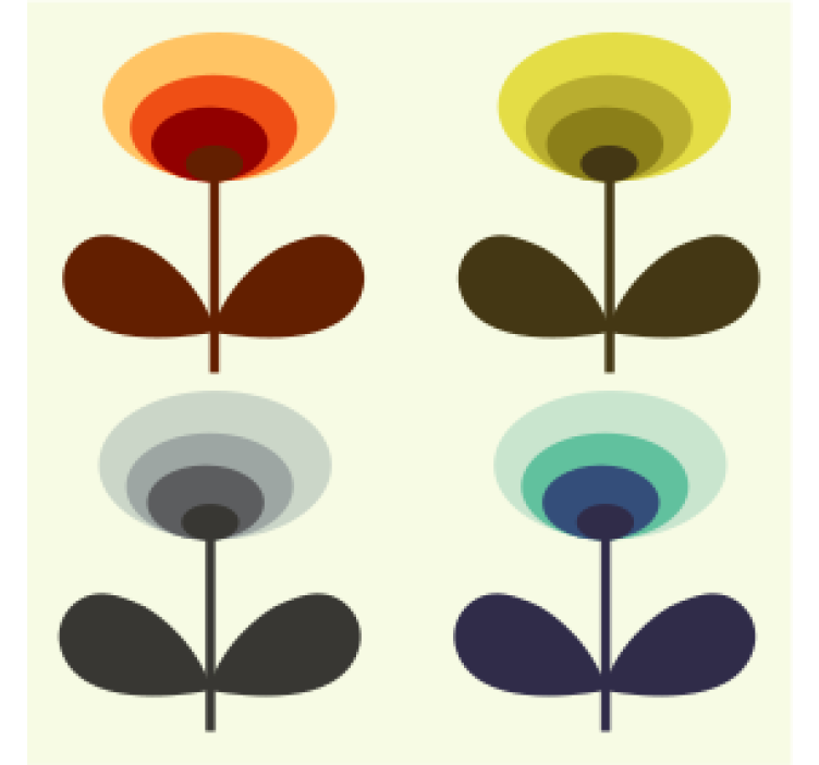 Layered floral shapes podstavki s teksturnim učinkom - TenStickers