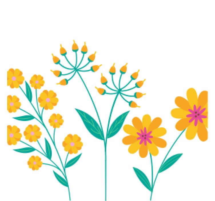 Vibrant blossom composition podstavek za kozarce - TenStickers