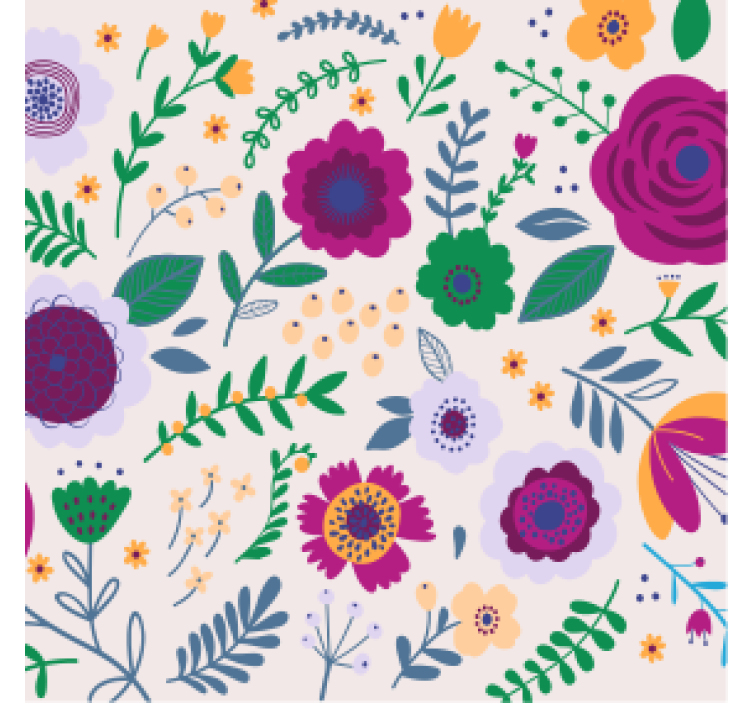 Colorful floral composition podstavek za kozarce - TenStickers