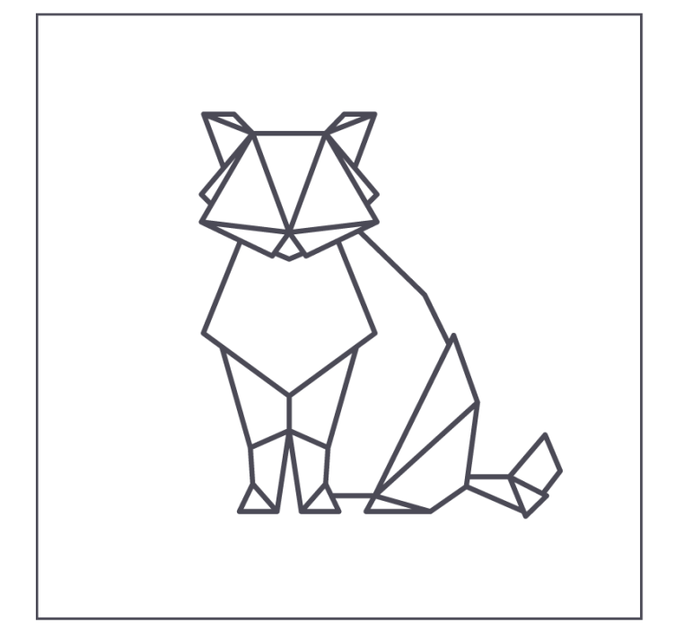Geometric cat figure podstavek za kozarce - TenStickers
